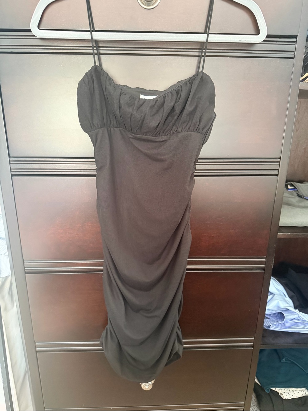 Princess Polly Black Ruched Slip Dress